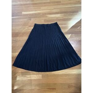 NWT Chicos Womens Knit Maxi Skirt Pull On Size L Black Ribbed